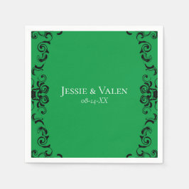 Gotische Hochzeit grün und schwarz Serviette