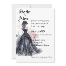 Gotische Hochzeit in Aquarellfarbe