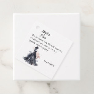 Gotische Hochzeit in Aquarellfarbe Geschenkanhänger