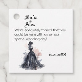 Gotische Hochzeit in Aquarellfarbe Geschenkanhänger