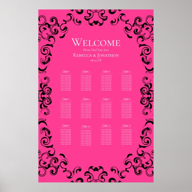 Gotische Hochzeit in Pink und Schwarz Poster (Vorne)