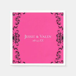 Gotische Hochzeit in Pink und Schwarz Serviette