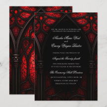 Gotische Hochzeit in Rot und Schwarz