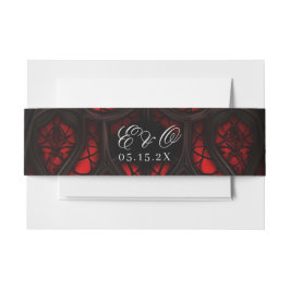 Gotische Hochzeit in Rot und Schwarz Einladungsbanderole