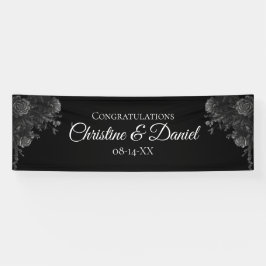 Gotische Hochzeit in Schwarz und Grau-Rose Banner