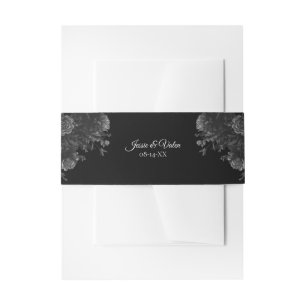 Gotische Hochzeit in Schwarz und Grau-Rose Einladungsbanderole