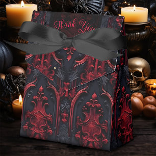 Gotische Hochzeit in Vintagem Rot und Schwarz Fili Geschenkschachtel
