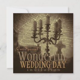 Gotische Hochzeit in Vintager Romantik Einladung