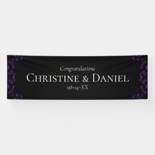 Gotische Hochzeit lila & schwarz Banner