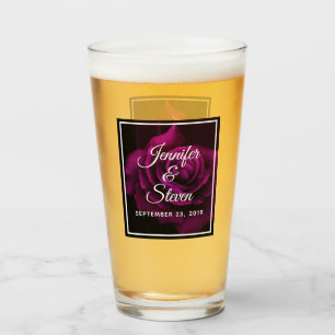 Gotische Hochzeit mit Lila Rote Rose Glas