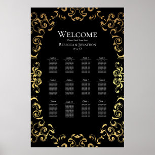 Gotische Hochzeit mit schwarzem Swirl Poster