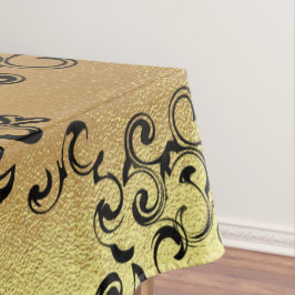 Gotische Hochzeit mit schwarzem Swirl Tischdecke