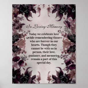 Gotische Hochzeit mit violetter Blütenpracht Poster