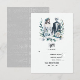 Gotische Hochzeit von "Bis zum Tod machen wir Teil RSVP Karte