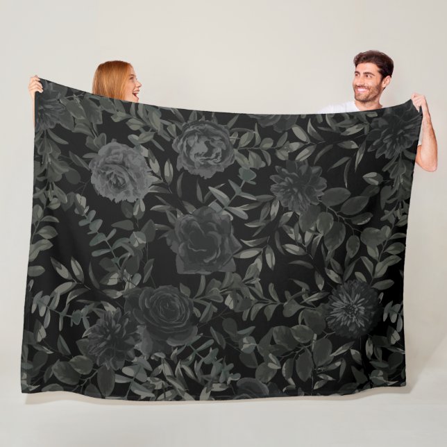 Gotische Hochzeitsdecke mit weißer und schwarzer R Fleecedecke (Beispiel)