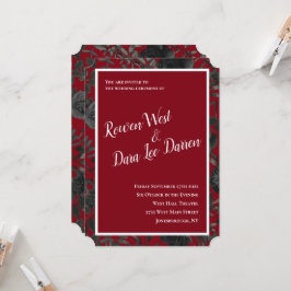 Gotische Hochzeitseinladungen in Rot und Schwarz R Einladung