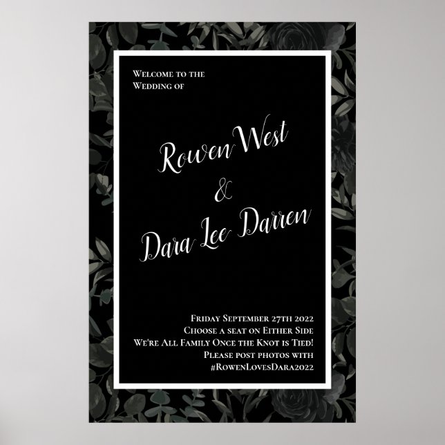 Gotische Hochzeitsfeier der Weißen und Schwarzen R Poster (Vorne)