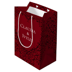 Gotische Hochzeitsgeschenktasche mit Rot und Schwa Mittlere Geschenktüte