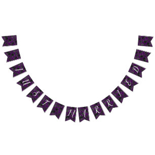 Gotische Hochzeitsjagd in lila und schwarzer Rose Wimpelkette