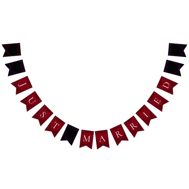 Gotische Hochzeitsjagd in Rot und Schwarz Herz Wimpelkette (Alle)