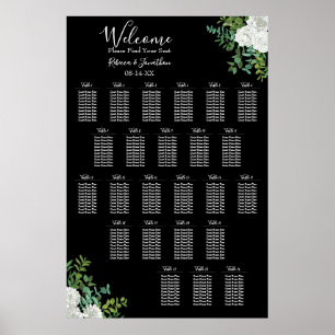 Gotische Hochzeitskizze mit Schwarz-Weiß-Rose 24 S Poster