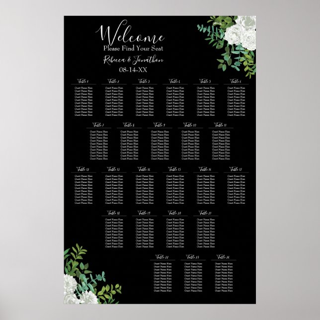 Gotische Hochzeitskizze mit Schwarz-Weiß-Rose 24 S Poster (Vorne)