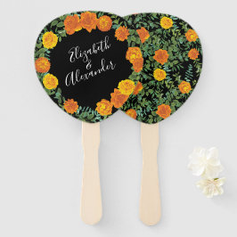 Gotische Hochzeitskollektion aus Schwarz und Orang Fächer