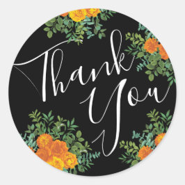 Gotische Hochzeitskollektion aus Schwarz und Orang Runder Aufkleber