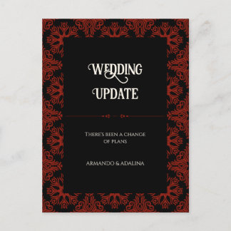 Gotische Hochzeitspause in Schwarz und Rot Postkarte