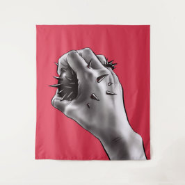 Gotische Horrorkunst - erstochene Hand Wandteppich