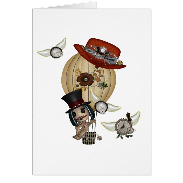 gotische Jugendstil-Heißluftballon Steampunk Art (Vorne)