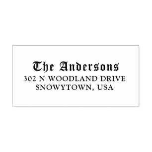 gotische kalligrafische Bezeichnung und Anschrift Permastempel