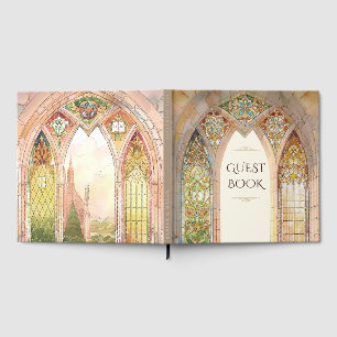 Gotische Kathedrale Buntglas Hochzeit Gästebuch