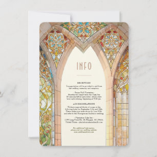 Gotische Kathedrale Glasmalerei Info-Karte Einladung