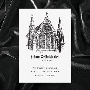 Gotische Kathedrale Hochzeit Einladung
