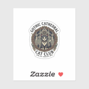 Gotische Kathedrale Katze Katze Grafik T-Shirt Kun Aufkleber