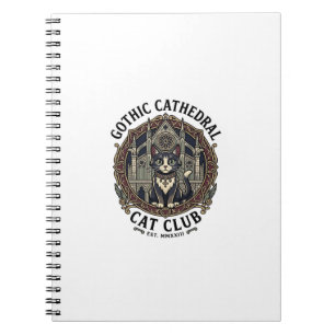 Gotische Kathedrale Katze Katze Grafik T-Shirt Kun Notizblock