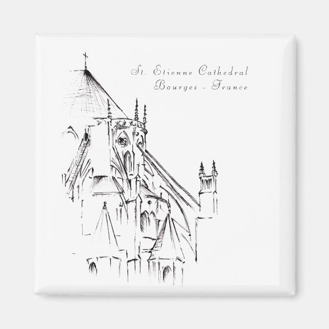 Gotische Kathedrale von Bourges, Frankreich Magnet (Vorne)