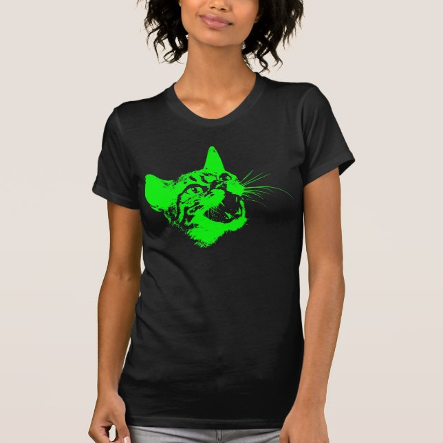 Gotische Katzen-wilde schlechte beängstigende T-Shirt (Vorderseite)