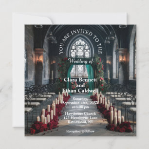 Gotische Kirchenhochzeit Einladung