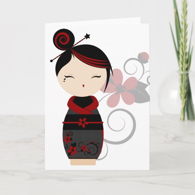 Gotische Kokeshi Karte (Vorderseite)