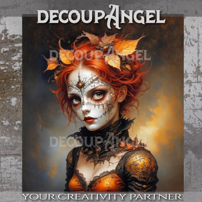 Gotische Königin der Herbstdekoupage Seidenpapier (Von Creator hochgeladen)