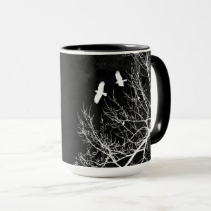 Gotische Krähen und Bäume Mitternacht Landschaft Tasse