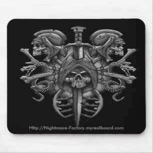 Gotische Kriegers-Schädel-Mausunterlage Mousepad