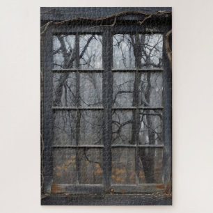 Gotische Landschaft Fensterblick Puzzle