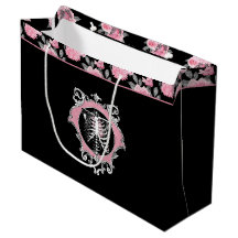 Gotische Liebe | Rosa und schwarze Skelette Herz B
