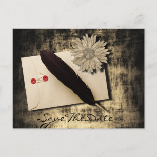 gotische Liebe Steampunk Hochzeit speichern Sie da Ankündigungspostkarte