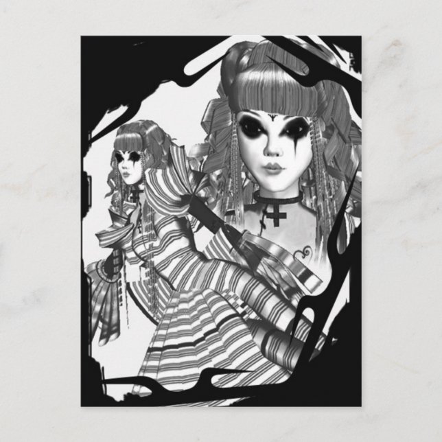 gotische Lolita Postkarte (Vorderseite)