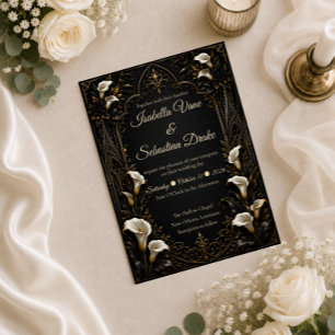 Gotische Luxus-Hochzeit Einladung