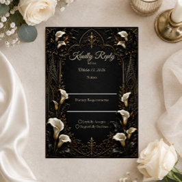 Gotische Luxus-Hochzeit RSVP Karte